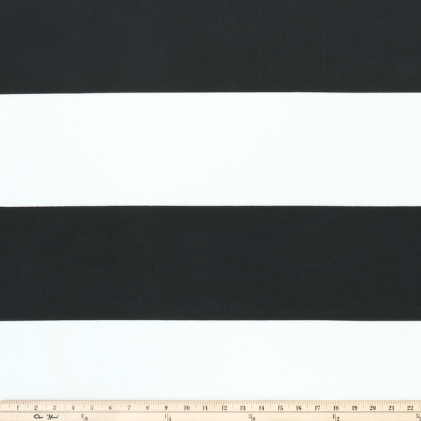 Photo of black stripes printed on white fabric outdoor fabric beach fabric pool fabric