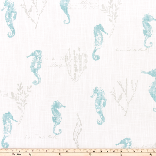 Ocean Love Blue Haze Slub Canvas Fabric By Premier Prints