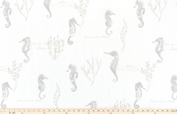 Ocean Love French Grey Slub Canvas Fabric By Premier Prints