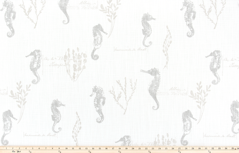 Ocean Love French Grey Slub Canvas Fabric By Premier Prints