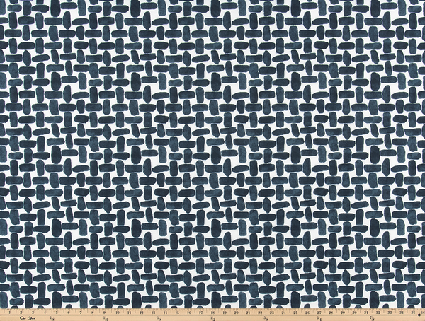 Outdoor Fabric - Farley Passport Navy Fabric By Premier Prints