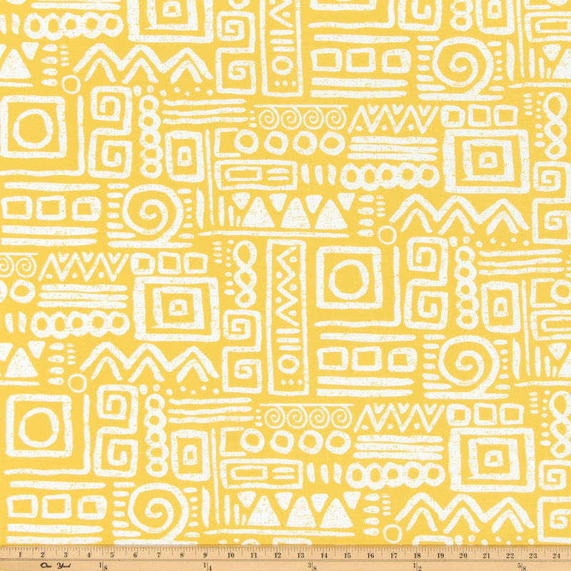 Outdoor Fabric - Glyphic Spice Yellow By Premier Prints