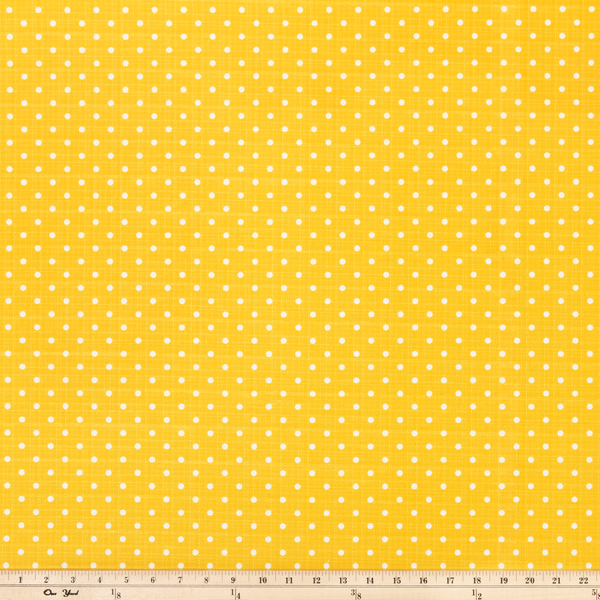picture of white polka dots on yellow outdoor fabric