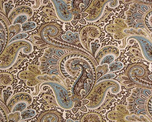 Paisley Chocolate Natural Fabric By Premier Prints