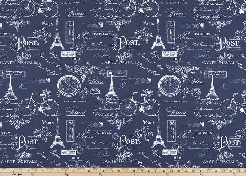 Paris Vintage Indigo Fabric By Premier Prints