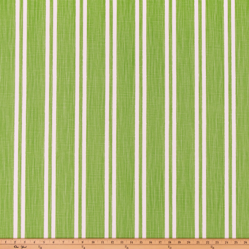 Parker Courtyard Green Slub Linen White Fabric By Premier Prints