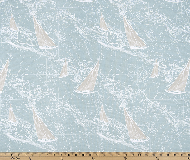 Sail Away Spa Blue Fabric By Premier Prints