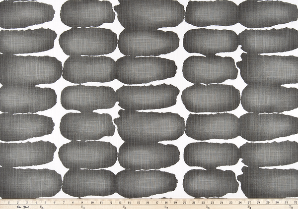 screen printed black shibori fabric photo oval geometric pattern