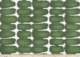 picture of green shibori dot fabric with ruler
