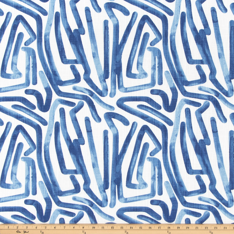 Shiva Commodore Blue Slub Canvas Fabric By Premier Prints