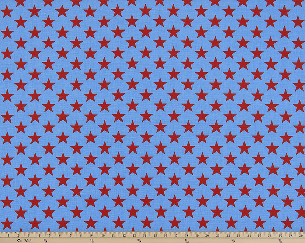 Picture of Red Star on blue fabric
