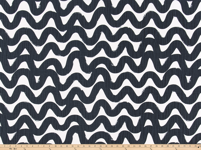 Wavy Peacoat Slub Linen Fabric By Premier Prints
