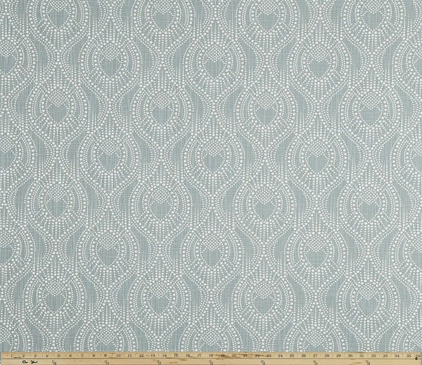 Ogee Pattern Design on Bluish Green Printed Fabric