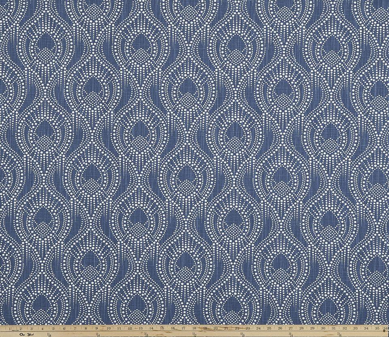 Picture of Ogee Pattern Design on Navy Blue Printed Fabric