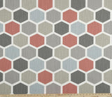 Hexagon Scarlet Slub Canvas Fabric By Premier Prints