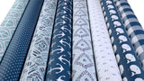 picture of nautical themed fabric bolts
